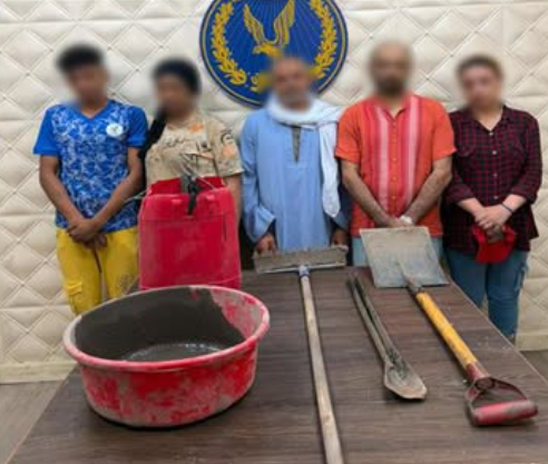 ضبط 5 أشخاص بتهمة التنقيب عن الآثار داخل عقار بالسيدة زينب